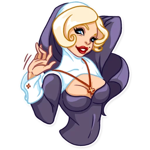 👋 Стикер «Naughty Nun» для Telegram
