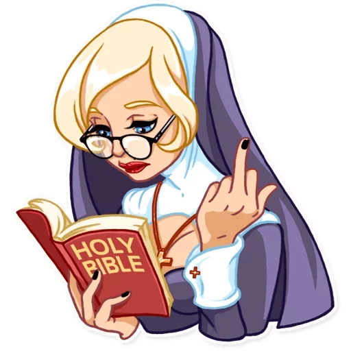 🖕 Стикер «Naughty Nun» для Telegram