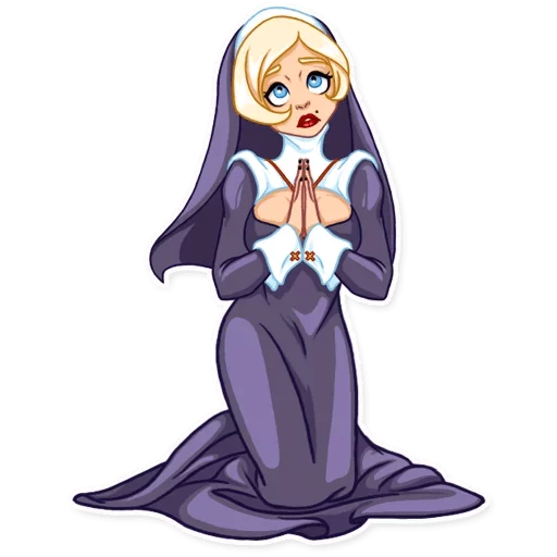 🙏 Стикер «Naughty Nun» для Telegram