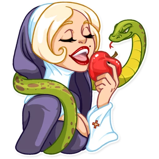 😐 Стикер «Naughty Nun» для Telegram