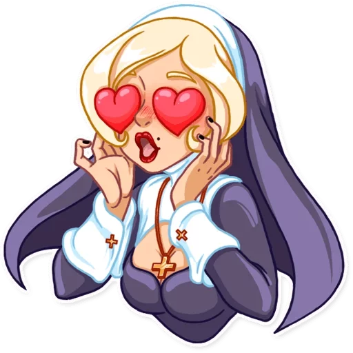 😍 Стикер «Naughty Nun» для Telegram