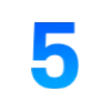 5⃣ Эмодзи «Буквы в синем градиенте» для Telegram