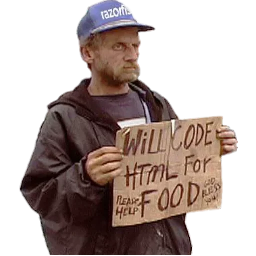 😓 Стикер «Homeless» для Telegram