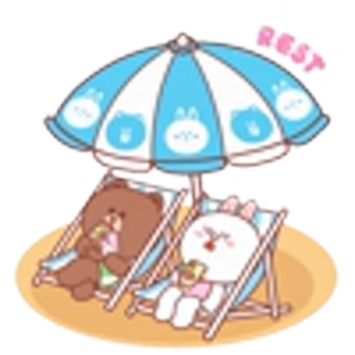 ☀️ Эмодзи «Brown and Friends Love in Summer» для Telegram