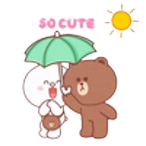 ☀️ Эмодзи «Brown and Friends Love in Summer» для Telegram