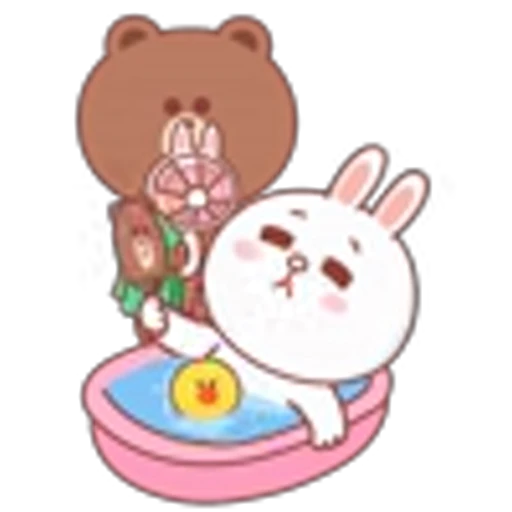 ☀️ Эмодзи «Brown and Friends Love in Summer» для Telegram
