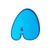 🤩 Эмодзи «Голубые буквы пузыри» для Telegram