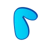 🤩 Эмодзи «Голубые буквы пузыри» для Telegram