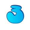 🤩 Эмодзи «Голубые буквы пузыри» для Telegram