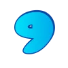 🤩 Эмодзи «Голубые буквы пузыри» для Telegram