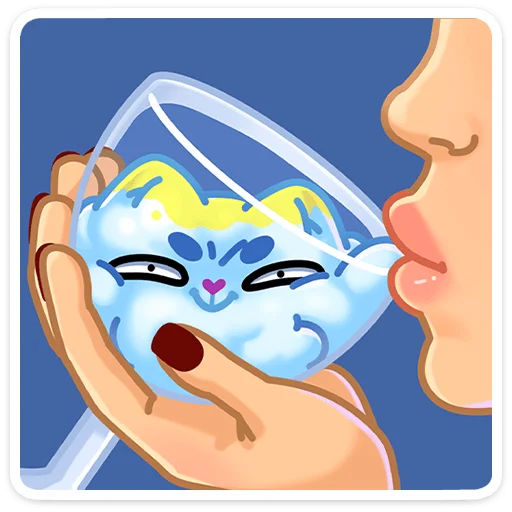 🍹 Стикер «И второй стиль - Котялок в ведёрке» для Telegram