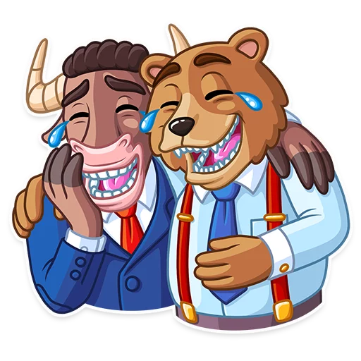 Стикерпак Bull &amp; Bear для Telegram — скачать