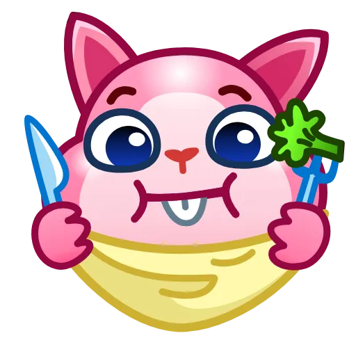 🍽 Стикер «Bunny Emoji» для Telegram