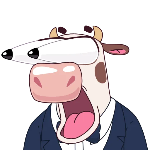 🤩 Стикер «Бык-фермер» для Telegram