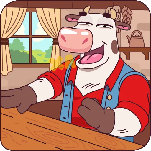 🤩 Стикер «Бык-фермер» для Telegram