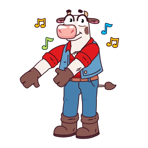 🤩 Стикер «Бык-фермер» для Telegram