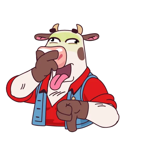 🤩 Стикер «Бык-фермер» для Telegram