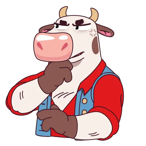 🤩 Стикер «Бык-фермер» для Telegram