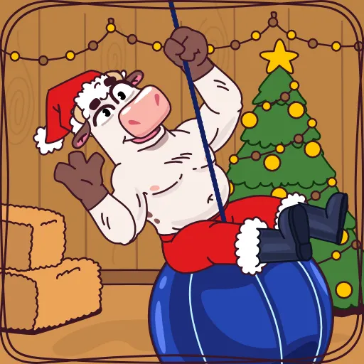 🤩 Стикер «Бык-фермер» для Telegram