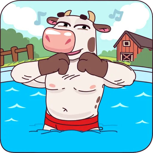 🤩 Стикер «Бык-фермер» для Telegram