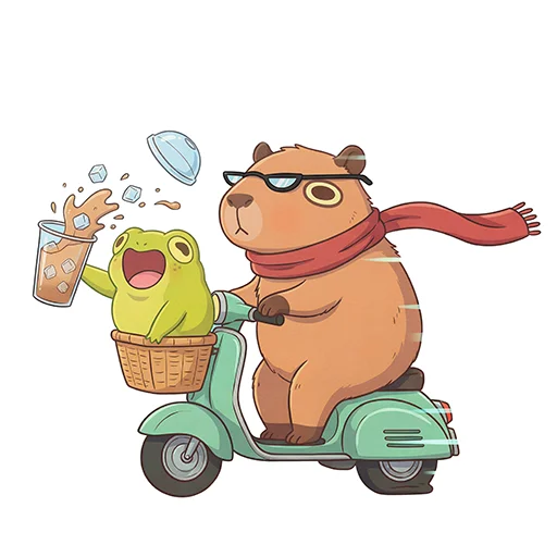 🛵 Стикер «Capybara Comics» для Telegram