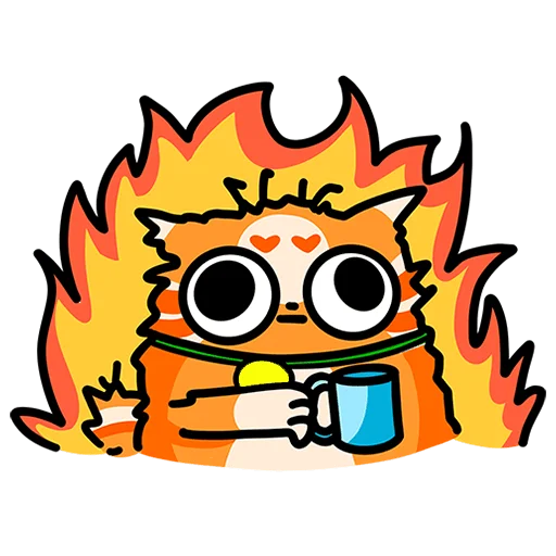 🔥 Стикер «Рыжий кот Кешбэкс Без Текста» для Telegram