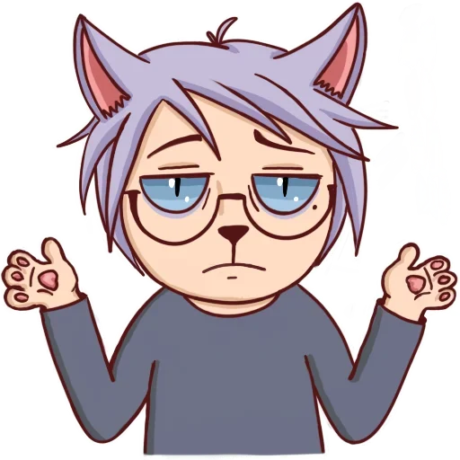 😐 Стикер «Cat boy for you» для Telegram