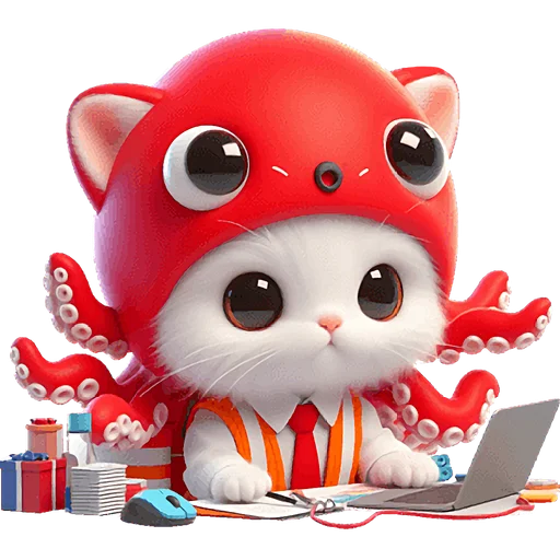 🤓 Стикер «Кот кальмар» для Telegram