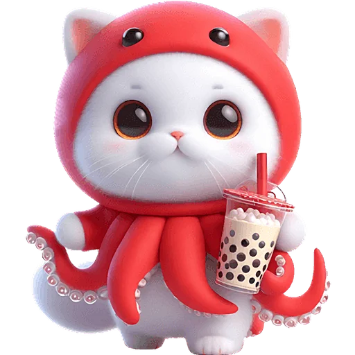 ☕️ Стикер «Кот кальмар» для Telegram