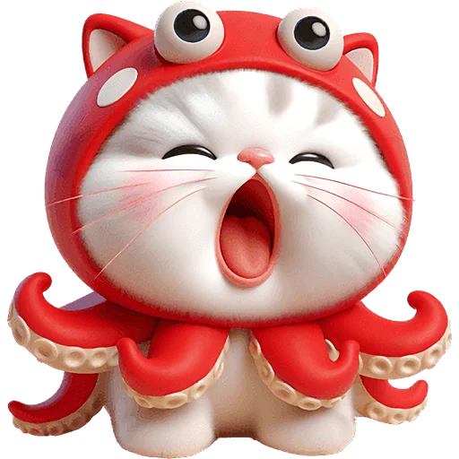 😖 Стикер «Кот кальмар» для Telegram