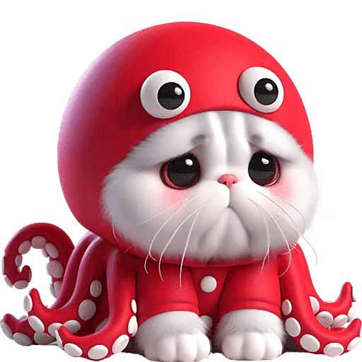 😞 Стикер «Кот кальмар» для Telegram