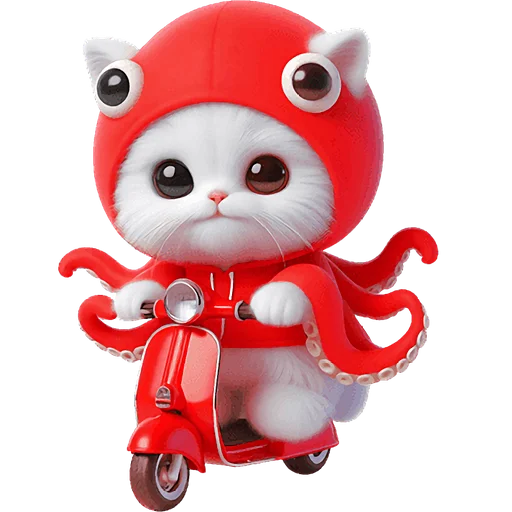 🛵 Стикер «Кот кальмар» для Telegram