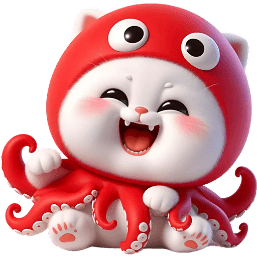 🤣 Стикер «Кот кальмар» для Telegram