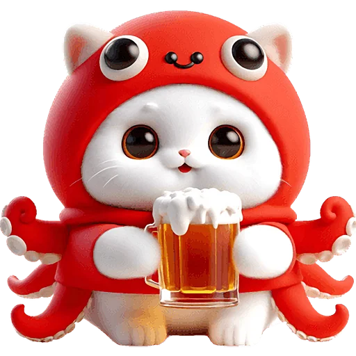 🍺 Стикер «Кот кальмар» для Telegram