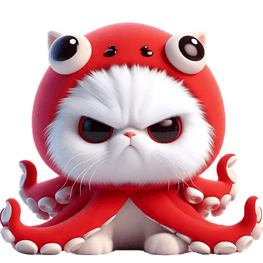 😠 Стикер «Кот кальмар» для Telegram
