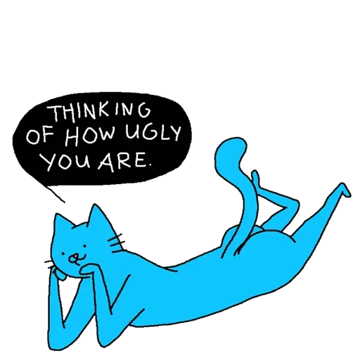 Стикерпак Cat absolutelly blue для Telegram — скачать