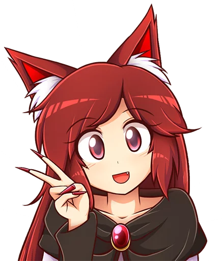 ✌️ Стикер «Cham&;s Wolf Waifu» для Telegram