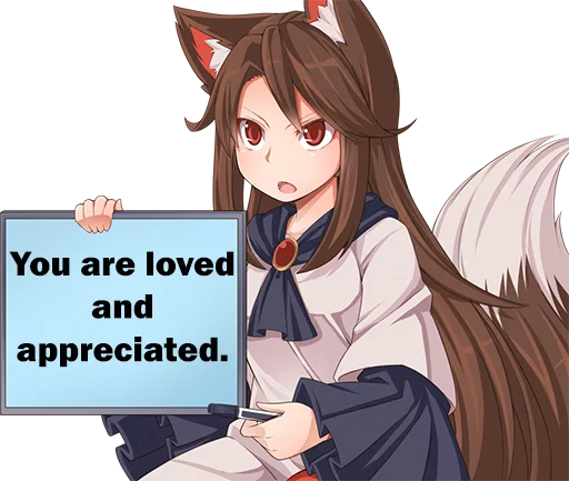 ❤️ Стикер «Cham&;s Wolf Waifu» для Telegram
