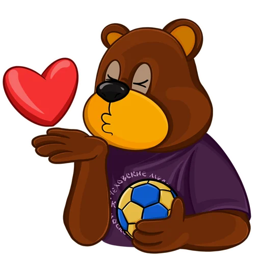 💋 Стикер «Чеховский Мишка» для Telegram