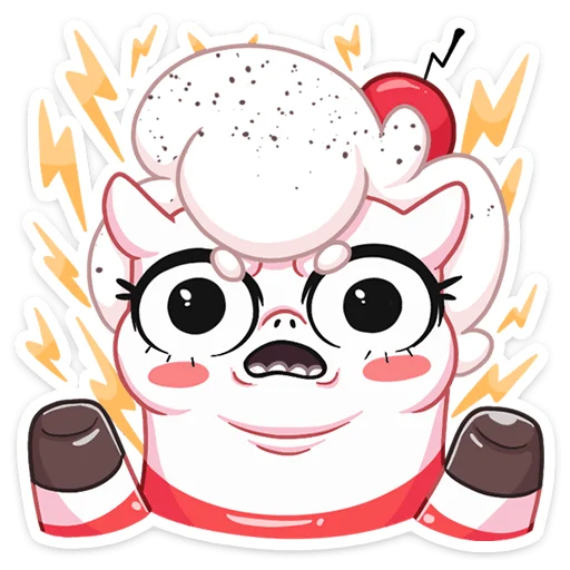 😳 Стикер «У единорожека Мороженко появился новый вкус -» для Telegram
