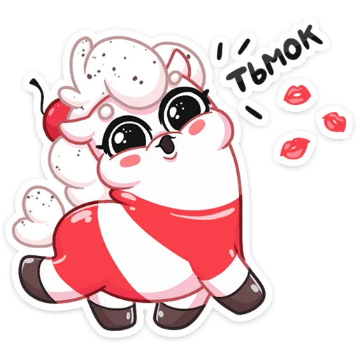 🥰 Стикер «У единорожека Мороженко появился новый вкус -» для Telegram