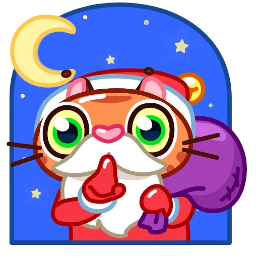 🤫 Стикер «Christmas Tiger» для Telegram
