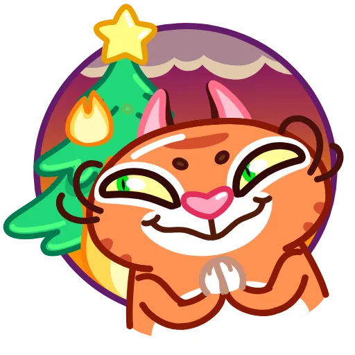😈 Стикер «Christmas Tiger» для Telegram