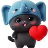 ❤️ Эмодзи «Пушистый слоник» для Telegram