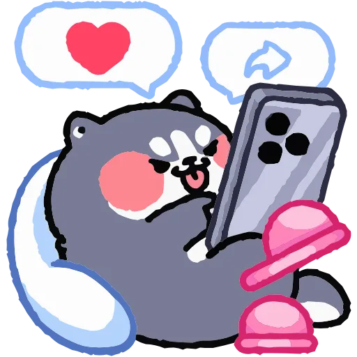 ❤️ Эмодзи «Набор эмоджи с хаски Дуком из ВК в качестве» для Telegram