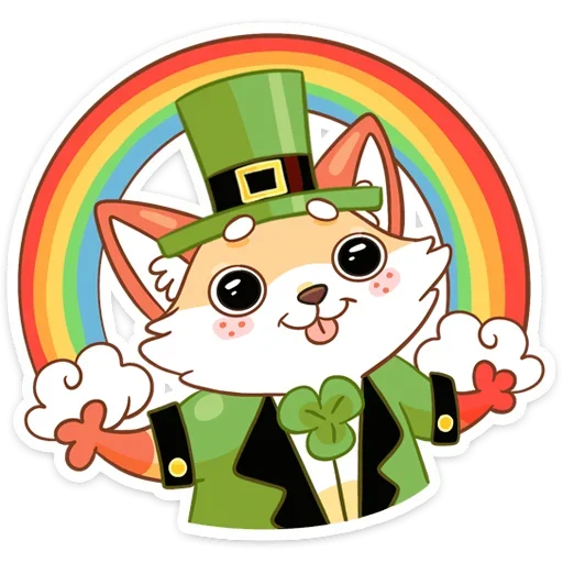🌈 Стикер «Клеверок» для Telegram