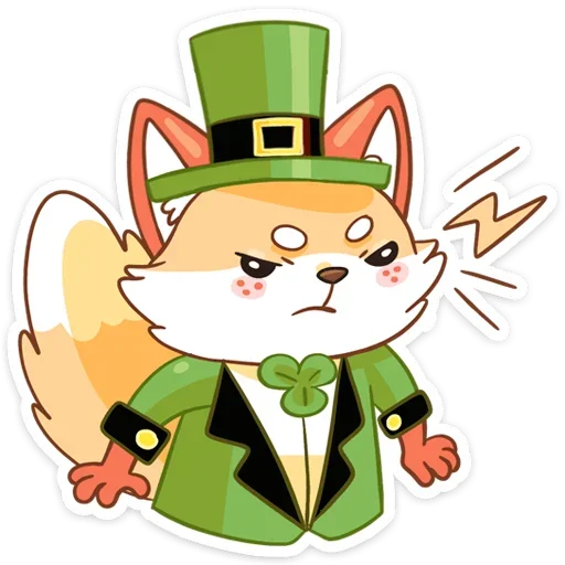 🦊 Стикер «Клеверок» для Telegram