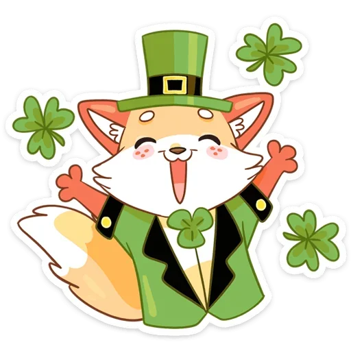 🥳 Стикер «Клеверок» для Telegram