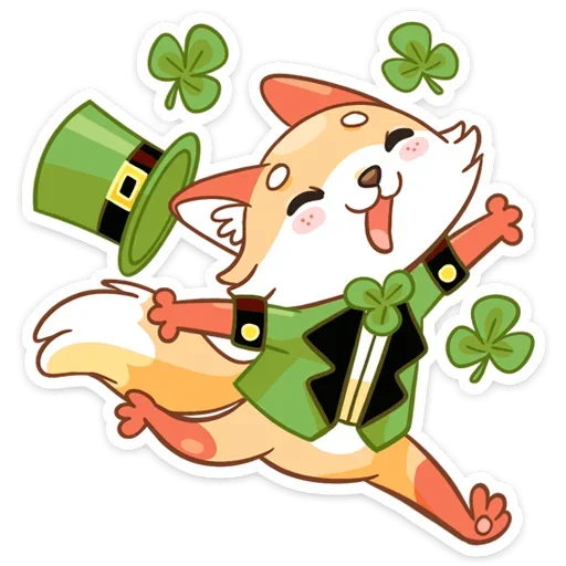 🥳 Стикер «Клеверок» для Telegram