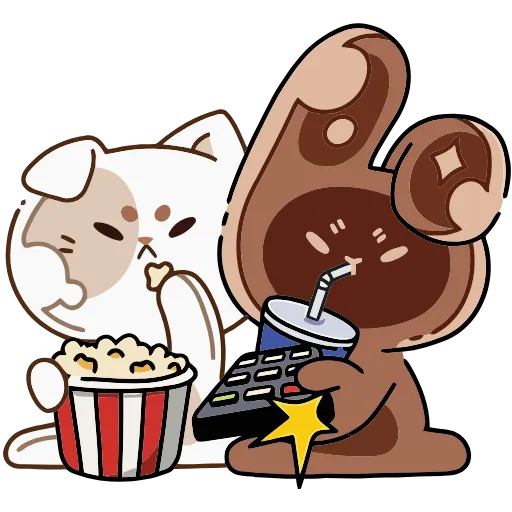 🍿 Эмодзи «Сливкис и Кофик» для Telegram